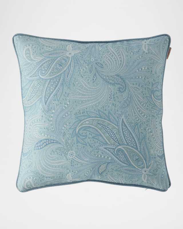 Calathea Embroidered Reversible Decorative Pillow, 18" x 19"